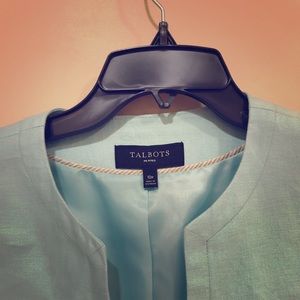 Talbots light blue cropped jacket